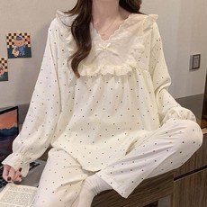 Twistar 女性蕾絲V領睡衣上下套裝