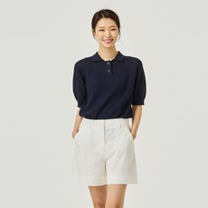 JAJU 女款翻領鉤織針織衫