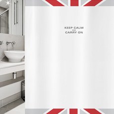 北歐風浴簾 SC392 L號 1800*1880mm+不鏽鋼掛鉤 12入+白色掛桿組合, 1套