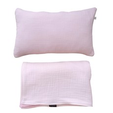 ggoom duboo 3層紗枕投+6層雙面紗毯組, 粉色