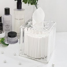 PICKYPICKS 亞克力捲筒衛生紙盒方形, 1個, 透明