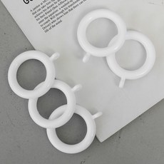 보웰 심플 라운드 커튼링 고리 25mm, 화이트, 12개