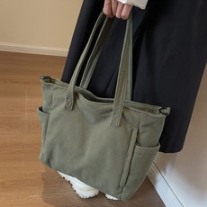 연이랜드 여성용 코듀로이 심플 쇼퍼백