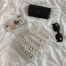 knit seasons 包包編織 Ugly Coated 迷你包製作 DIY 鉤針材料包, 白色(100碼), 1個