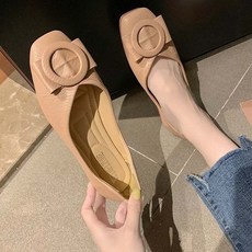 comma shoe 女款駕車方頭氣墊蝴蝶結平底鞋 PL0425