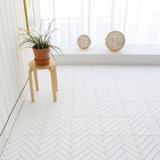 wizhome 人字紋拼接地板, 16個, 白色