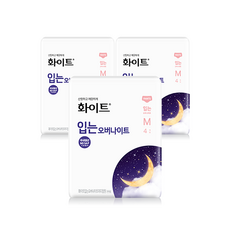 화이트 입는 오버나이트 뉴, 중형, 4개입, 3개