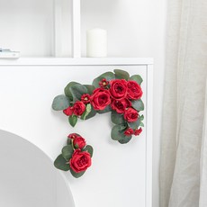 flowertree 粉彩玫瑰納骨塔 L型花環 20cm, 混合色