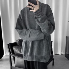 MarketA 男性高領彩色毛衣針織衫