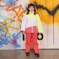 童款三色滑雪保暖防寒外套