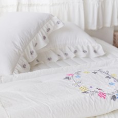 류금숙 여자의정원 광목 워싱 자수침구 차렵이불 롱 침대커버세트
