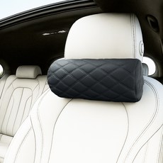 KINTON 皮革沖孔車用頸枕, 1個, 黑色