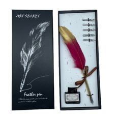 Art Secret 藝術家的秘密 藝術字沾水筆 DL-3 EF 套組, 粉紅色 + 金色, 1套