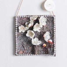 flowertree 人造梅花枝串珠木框 P, 白色, 1個