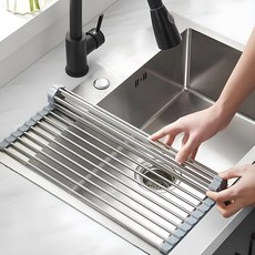 Good Thing 加大款不鏽鋼餐具瀝水架, 1個, 灰色