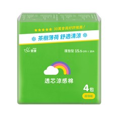 icon 愛康 透芯涼感護墊 15.5cm, 80片, 1包