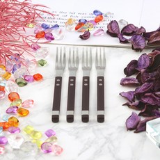 Bogen Solenne 方形餐具茶叉, 4個, 深櫻桃紅