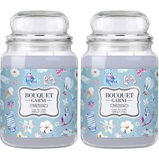 부케가르니 라지자 캔들, 베이비파우더, 600g, 2개