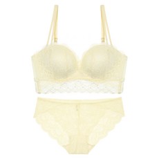 엘라운지 아델라 와이어리스 레이스 왕뽕 브라 + 팬티 세트