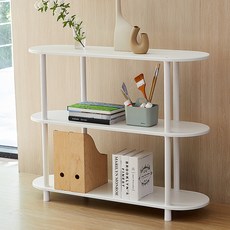 Tres Belle 橢圓展示層架, 白色, 3層