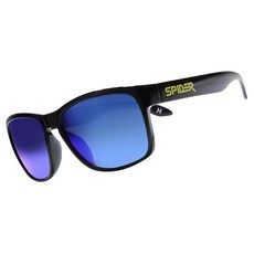 스파이더 몬스터 낚시 편광선글라스 자전거 스포츠선글라스 샤크프라임, 글로시 블랙 + 미드나잇블루, 1개
