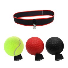 娜雅風格居家訓練健康拳擊球3款+頭帶套組 YGYP-01-13, 紅色（PU球）+黑色（PU球）+黃色（網球）