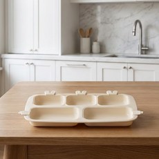 네스틱 유아용 토끼시리즈 원플레이트 식판 + 토끼 볼 3p + 당근 볼 2p 세트, 바닐라, 1세트, 플레이트 + 토끼 볼 3p + 당근 볼 2p