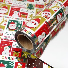 크리스마스 비닐 증착롤 포장지 53cm x 17m, 홀리데이 실버, 1개