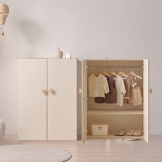 아동용 아이든 속깊은 행거형 옷장 800 원목발 미포함 고객직접설치, 아이보리