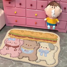 데이소이 귀여운 만화 캐릭터 인테리어 미니 러그 02 핫도그