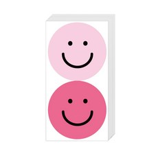 Donna&deco 雙色調微笑圓形貼紙 5cm, 粉紅色 粉紅色, 120入