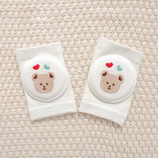 STARDOOR 嬰幼兒可愛刺繡網眼護膝 2件組, 愛心熊, 1個