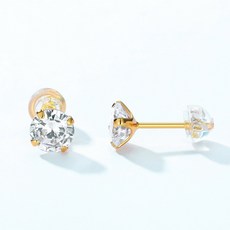 ENCLAIR 女性用鋯石Ellie圓形耳環 4mm