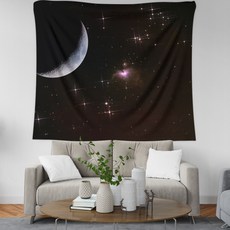 Funnyseller 星夜天空室內裝飾掛布, 黑色宇宙月亮