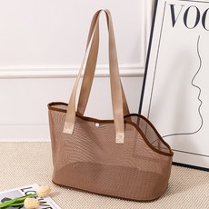 PASTEL PET 寵物彩色網眼外出提籠, 1個, 棕色