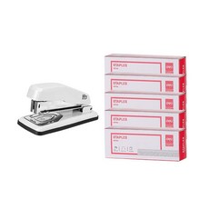 deLi 金屬重心33針訂書機E0414+專用33針E39704 5p套組, 灰色（訂書機）, 1套