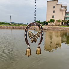 Treova 居家庭園裝飾 壁掛式鐵製復古風鈴 R 2入, 單一顏色