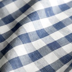 天農30支棉野餐海洋格紋布料 1311, 藍色