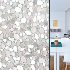 UNHEVE 無痕靜電窗戶玻璃貼膜, 02鵝卵石