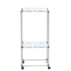 CleanArt Plus 簡約回收架 白色 4格, 銀色（框架），白色（入口）, 1個