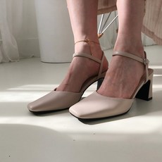 여성용 졸린퍼디 뮬 앵클 스트랩 슬링백 플랫슈즈 7cm C254_938