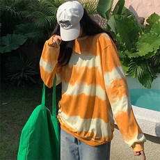 임산부 날염 그라데이션 매치 투컬러 긴팔티