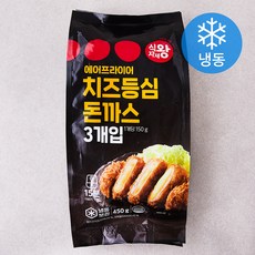 식자재왕 에어프라이어 치즈등심 돈까스 3개입 (냉동), 450g, 1개