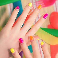 젤팡 통통튀는 네온 팝 네일, 유광, 1개