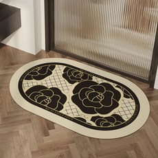 위더홈 모던 블랙 로즈 뽀송 매트, 크림, 1개