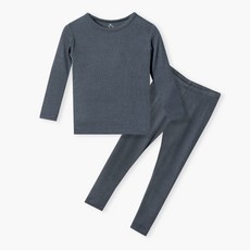 Uni FRIend 男童款人造絲九分袖上衣長褲套裝