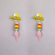 데이소이 고양이 귀여운 디자인 장난감, 04. 핑크 깃털 애벌레, 2개