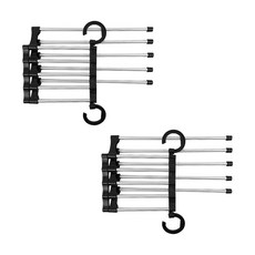 時尚折疊式5層褲架, 黑色的, 2個