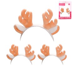 PARTYSHOW 胖胖魯道夫髮箍, 3個, 棕色