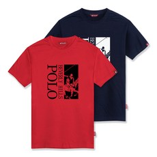 비버리힐스폴로클럽 다크 픽쳐 통기성 라운드 반팔 티셔츠 2종 세트 CPS9T24